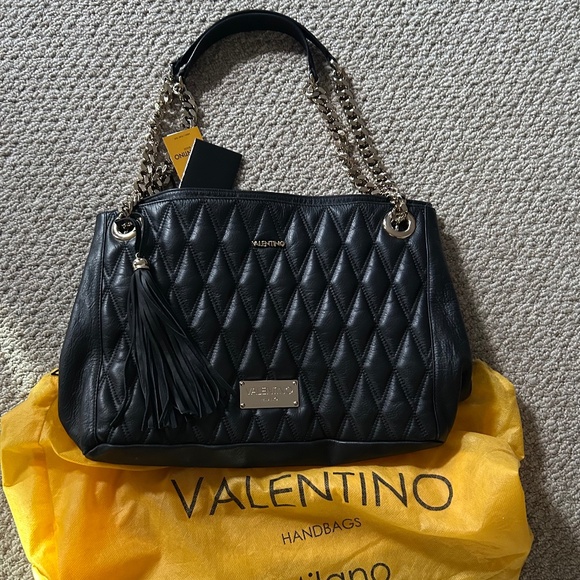 Authentic Valentino Bag With Gold Chain Leather Straps - Picture 1 of 5